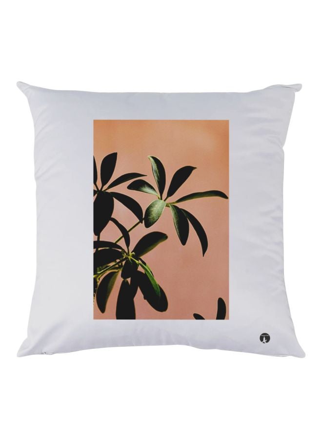 بي بي وسادة زينة بطبعة أوراق شجر أبيض/ خوخي/ أخضر 30x30سم