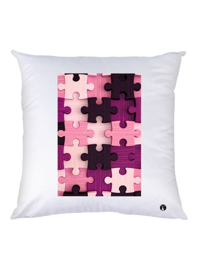 بي بي وسادة زينة بطبعة بازل أبيض / وردي / أرجواني 30x30سم