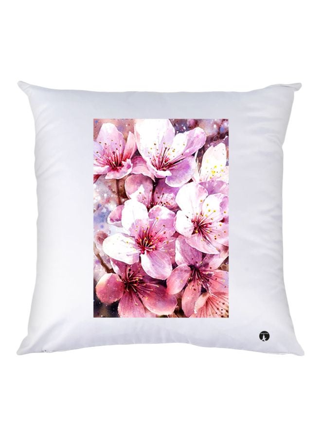 BP Printed Throw Pillow White/Pink/Purple 30x30cm