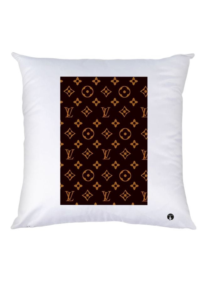 وسادة ديكور مطبوعة أبيض/أسود/برتقالي 30x30سم