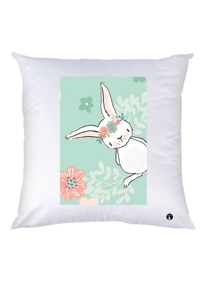 BP Decorative Printed Pillow White/Green/Pink 30x30cm