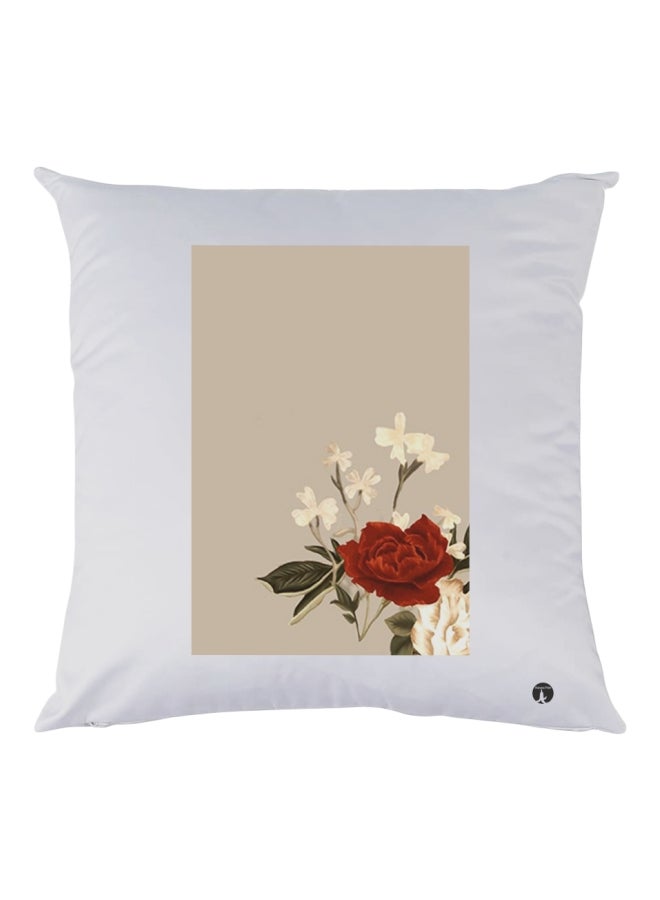 بي بي وسادة ديكور مطبوعة أبيض/بيج/أحمر 30x30سم