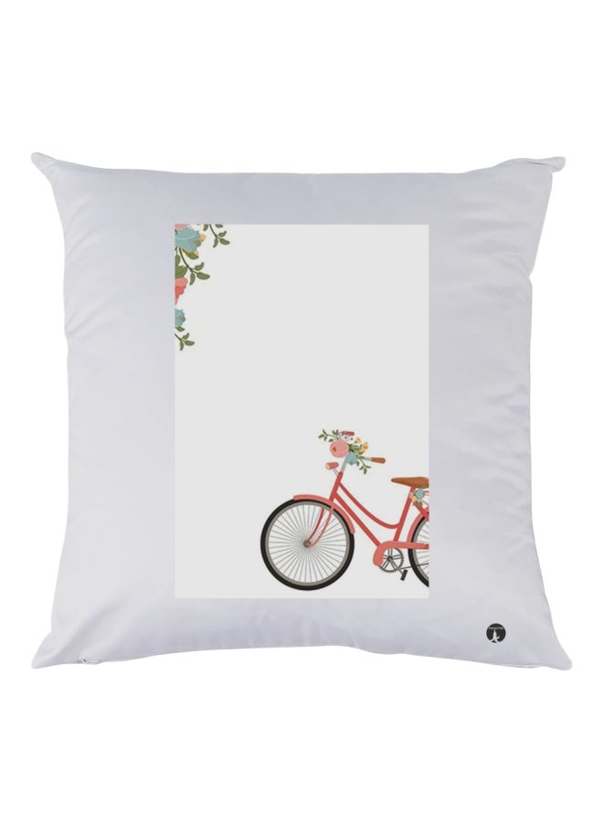 بي بي وسادة ديكور مزينة بطبعات أبيض/أحمر/أسود 30x30سم