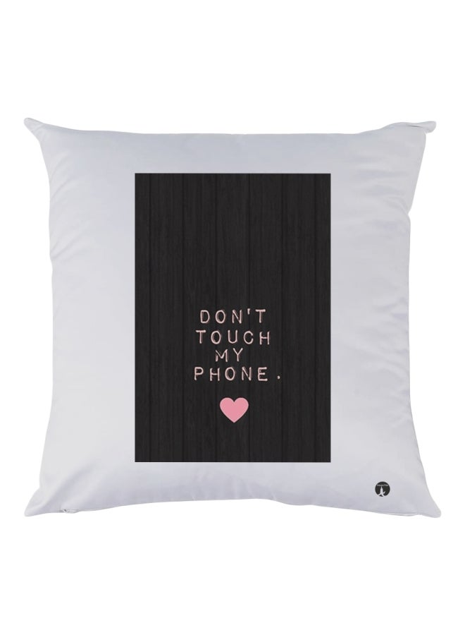 بي بي وسادة ديكور مزينة بطبعات أبيض/أسود/وردي 30x30سم