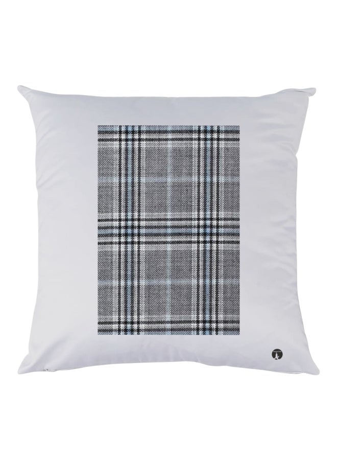 BP Decorative Printed Throw Pillow White/Grey/Blue 30x30cm