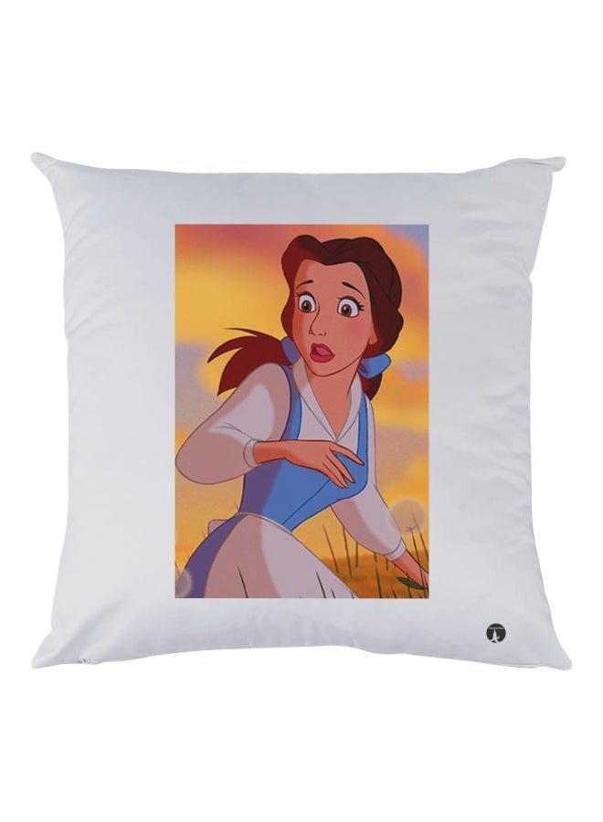 بي بي وسادة ديكور مزينة بطبعات أبيض/أزرق/برتقالي 30x30سم