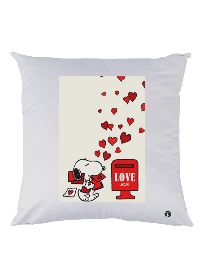 BP Puppy Printed Decorative Throw Pillow White/Red/Black 30x30cm