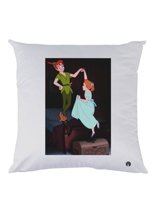 BP Decorative Printed Throw Pillow White/Black/Green 30x30cm