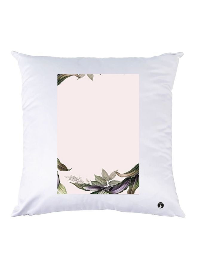 بي بي غطاء وسادة مطبوع عليه زهور أبيض/بيج/أخضر 30x30سم