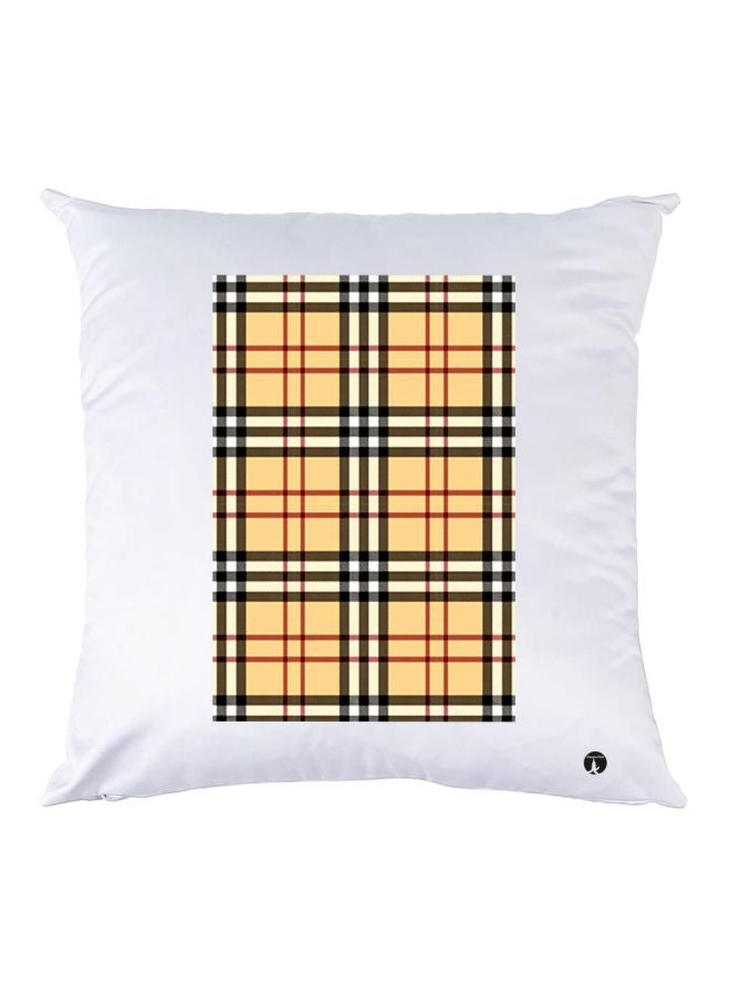 بي بي وسادة زينة مطبوعة أبيض/بني/ أصفر 30x30سم