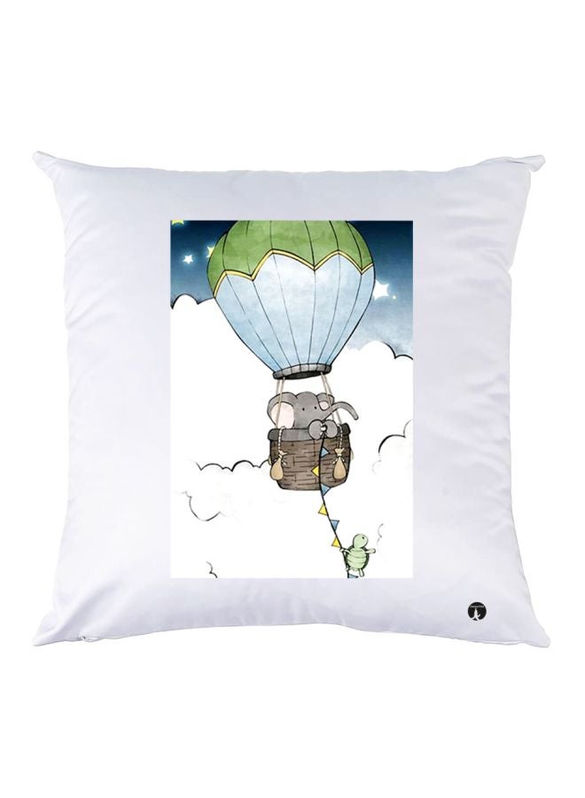 BP Printed Throw Pillow White/Blue/Green 30x30cm