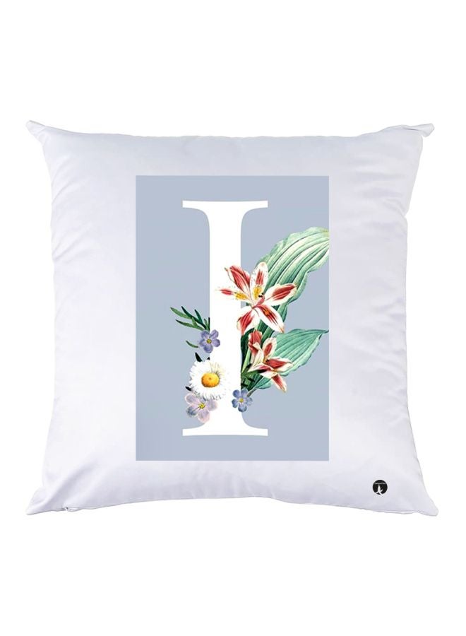 بي بي وسادة زينة بطبعة حرف I أبيض/أزرق/أخضر 30x30سم