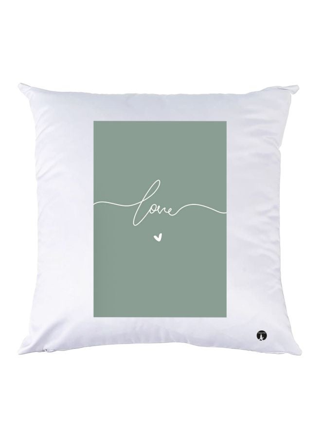 بي بي وسادة زينة بطبعة "Love" بوليستر أبيض/أخضر 30x30سم