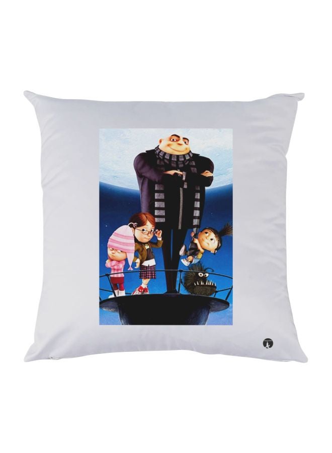 بي بي وسادة ديكور مزينة بطبعة مستوحاة من فيلم الرسوم المتحركة "Despicable Me" أبيض/أزرق/أصفر 30x30سم