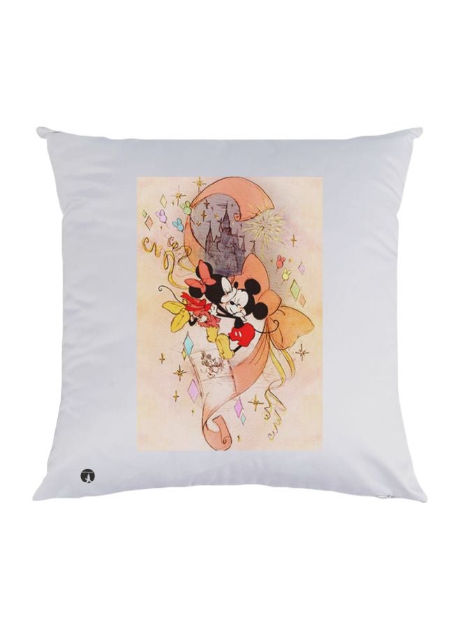 بي بي وسادة زينة بطبعة ميكي وميني أبيض\بيج\برتقالي 30x30سم