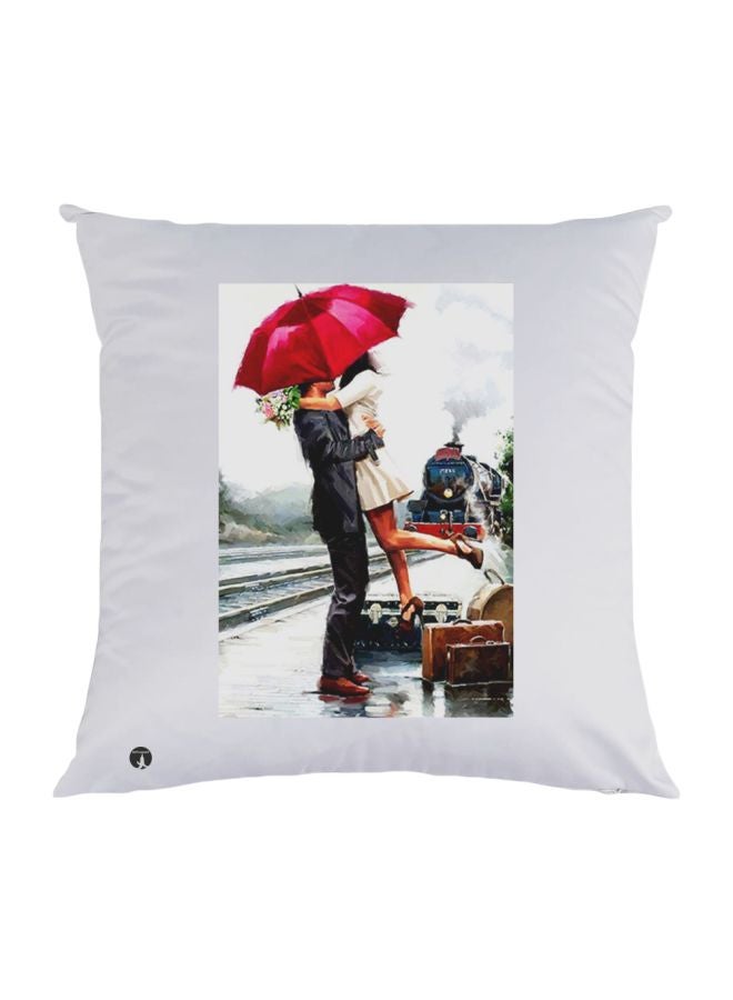 بي بي وسادة زينة بطبعة زوجين أبيض/أسود/أحمر 30x30سم