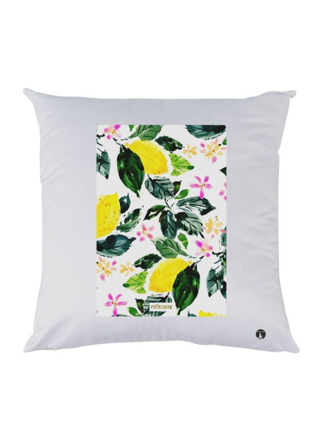 BP Printed Decorative Throw Pillow White/Green/Yellow