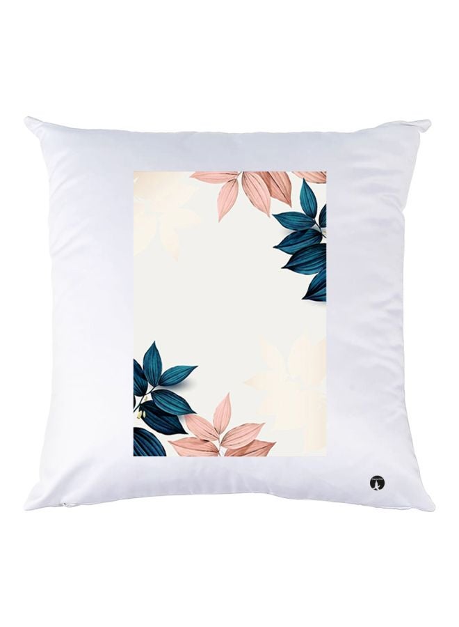 بي بي غطاء وسادة مطبوع عليه زهور أبيض/أزرق/وردي 30x30سم