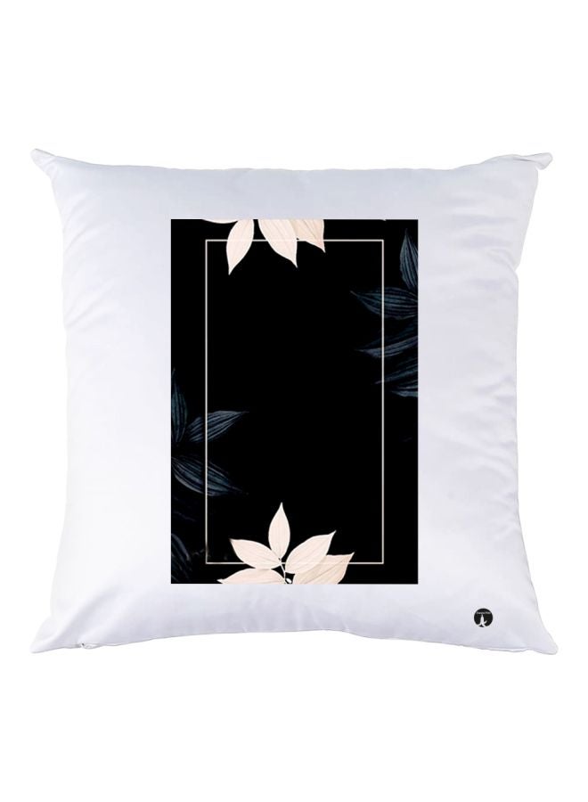 بي بي غطاء وسادة مطبوع عليه زهور أبيض/أسود/رمادي 30x30سم