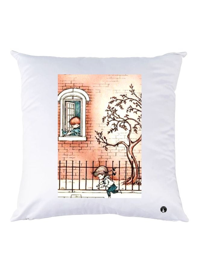 بي بي وسادة ديكور بطبعة منظر طبيعي أبيض/بيج/أزرق 30x30سم