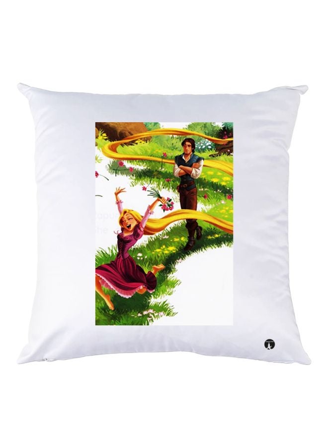 بي بي وسادة زينة بطبعة تمثل تعقد الشعر أبيض/أرجواني/أخضر 30x30سم