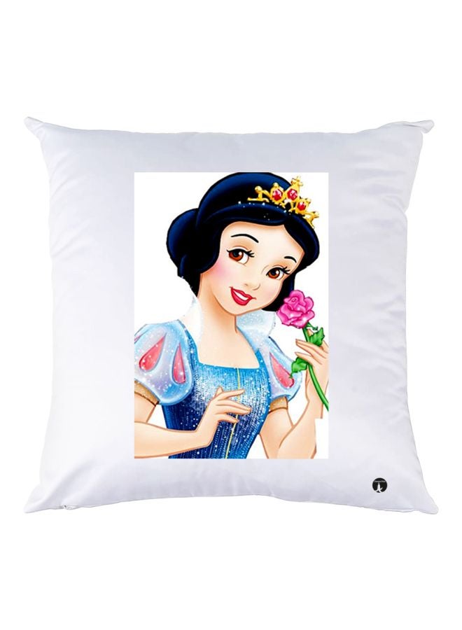 BP Snow White Printed Throw Pillow White/Blue/Beige 30x30cm
