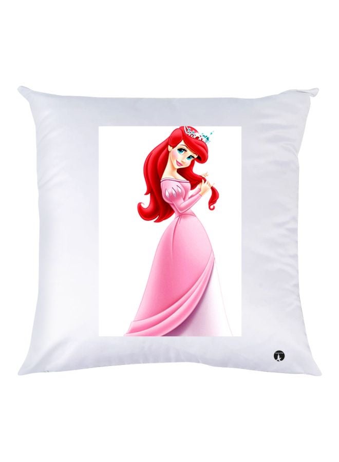 BP Disney Princess Printed Throw Pillow White/Pink/Red 30x30cm