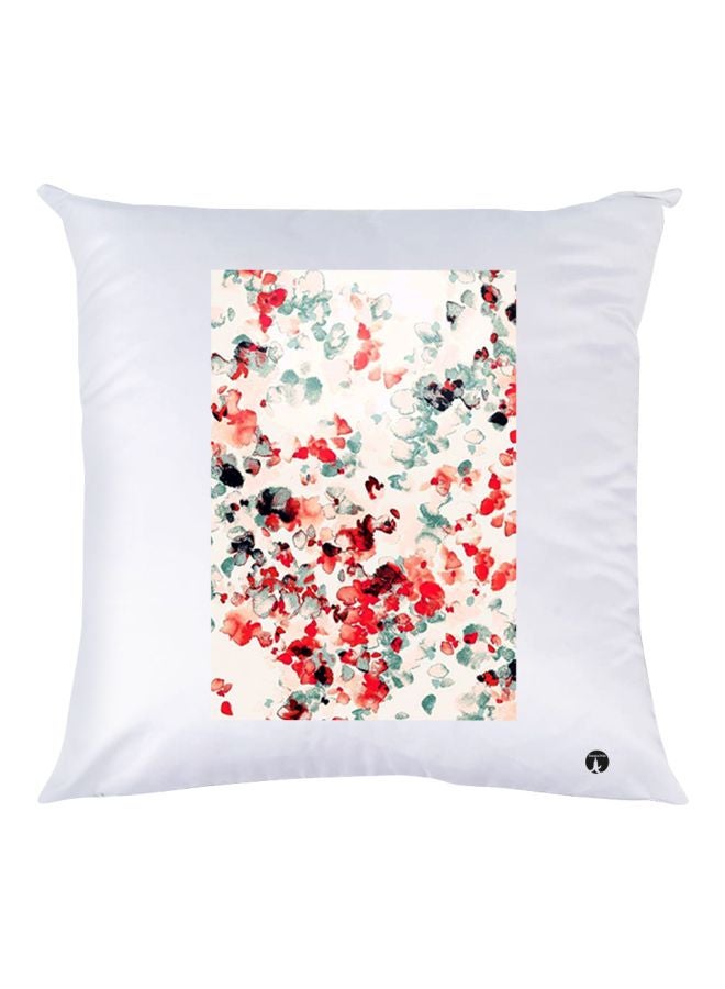 بي بي وسادة زينة مزينة بطبعة تجريدية أبيض/أحمر/أخضر 30x30سم