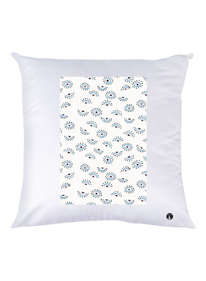 بي بي وسادة زينة مزينة بطبعة تجريدية أبيض / وردي / أزرق 30x30سم