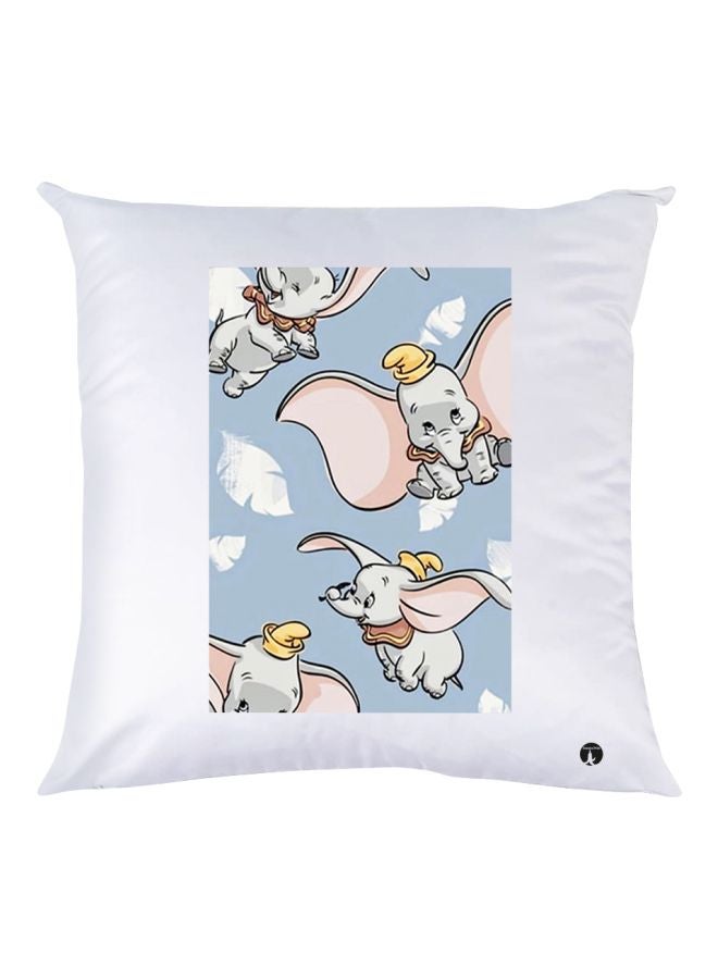 بي بي وسادة زينة بطبعة فيل أبيض /رمادي/ أزرق 30x30سم