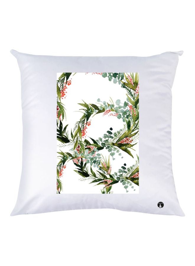 بي بي وسادة ديكور بطبعة أوراق شجر أبيض/أخضر/أحمر 30x30سم