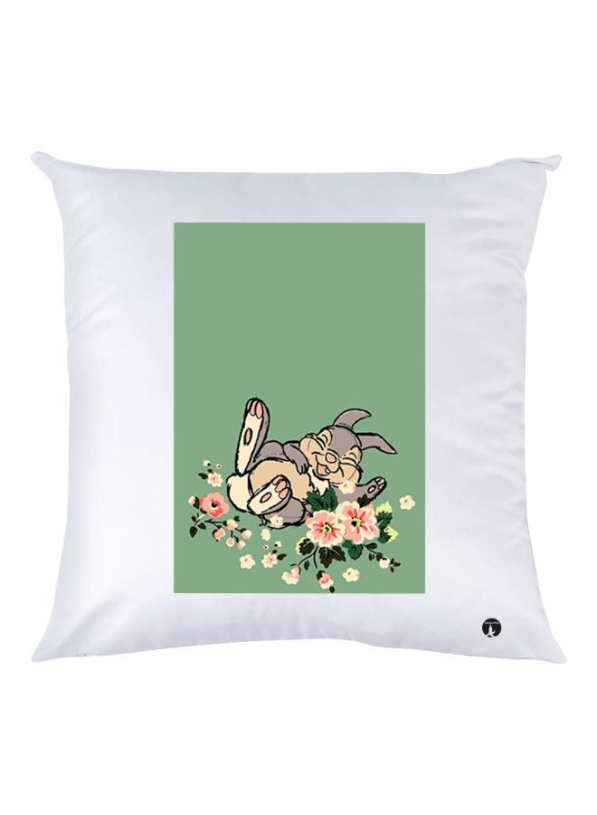 بي بي وسادة زينة بنقشة على شكل أرنب أبيض / أخضر / رمادي 30x30سم
