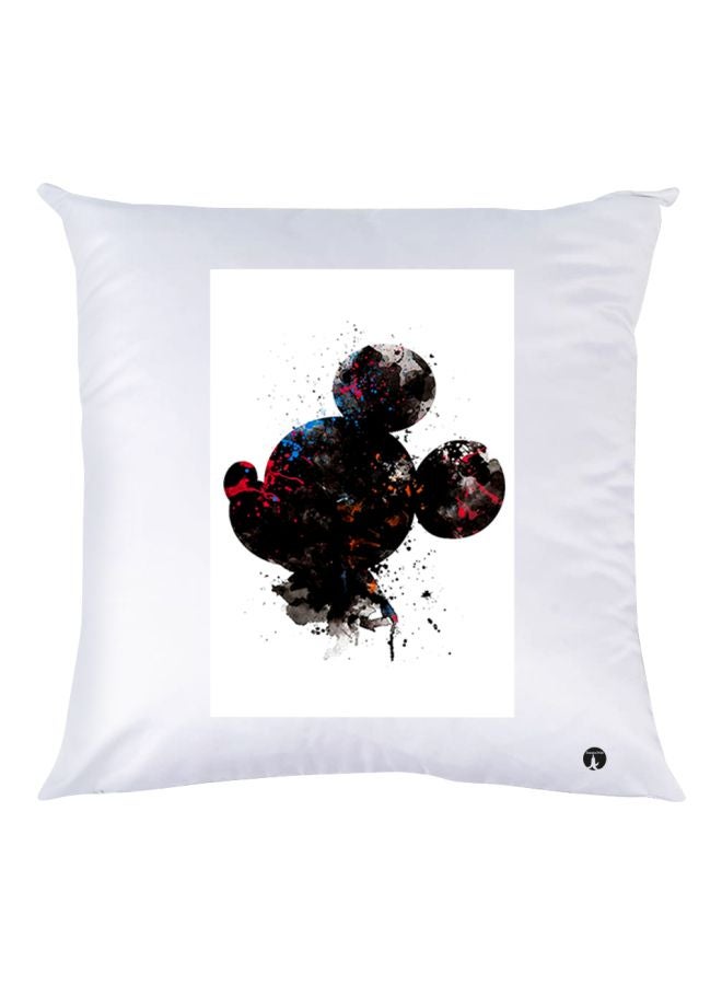 BP Mickey Mouse Printed Throw Pillow White/Black/Red 30x30cm