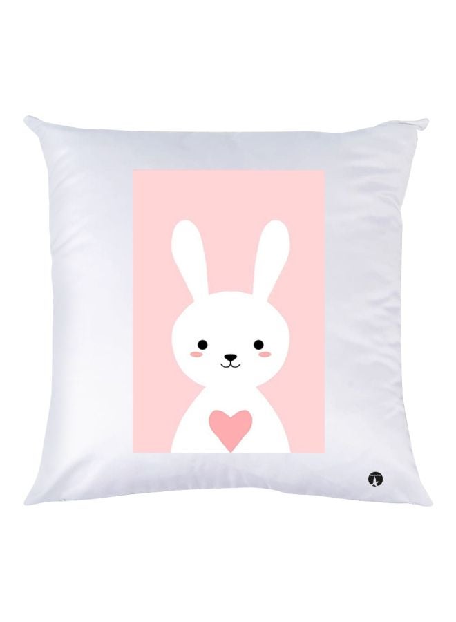 BP Bunny Printed Throw Pillow White/Pink/Black 30x30cm