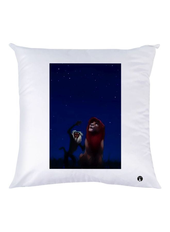 بي بي وسادة ديكور بطبعة أسد أبيض/أزرق/بني 30x30سم