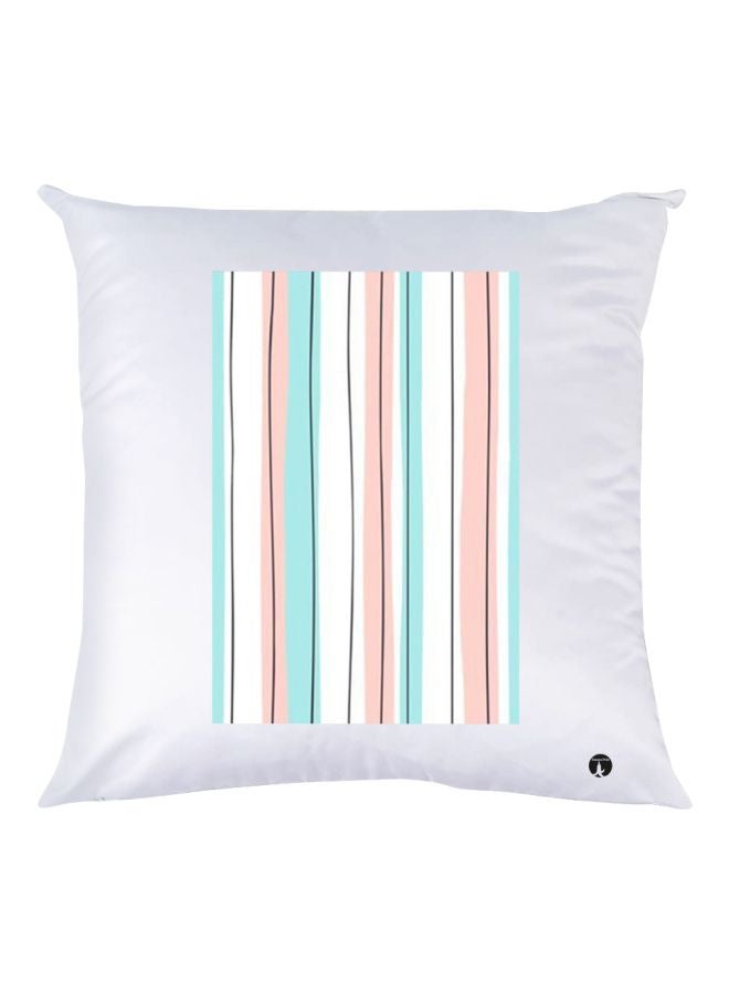 بي بي وسادة للديكور بنقشة مخططة أبيض/أزرق/بيج 30x30سم