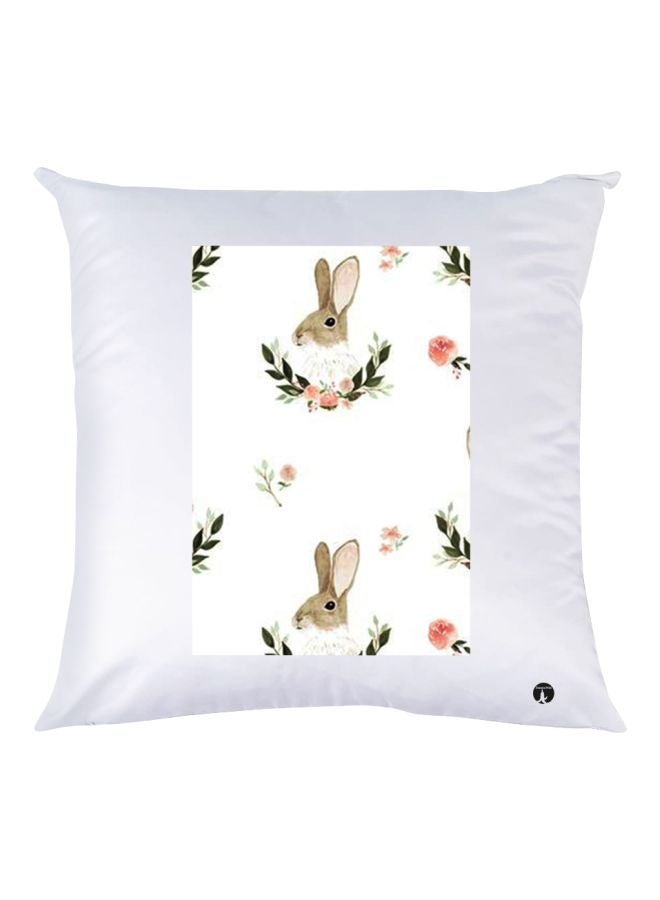 BP Rat Printed Decorative Throw Pillow White/Beige/Green 30x30cm