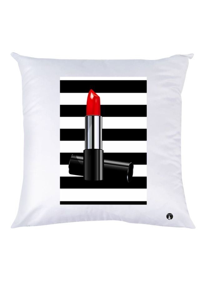 بي بي وسادة زينة بطبعة أحمر شفاه أبيض/أسود/أحمر 30x30سم
