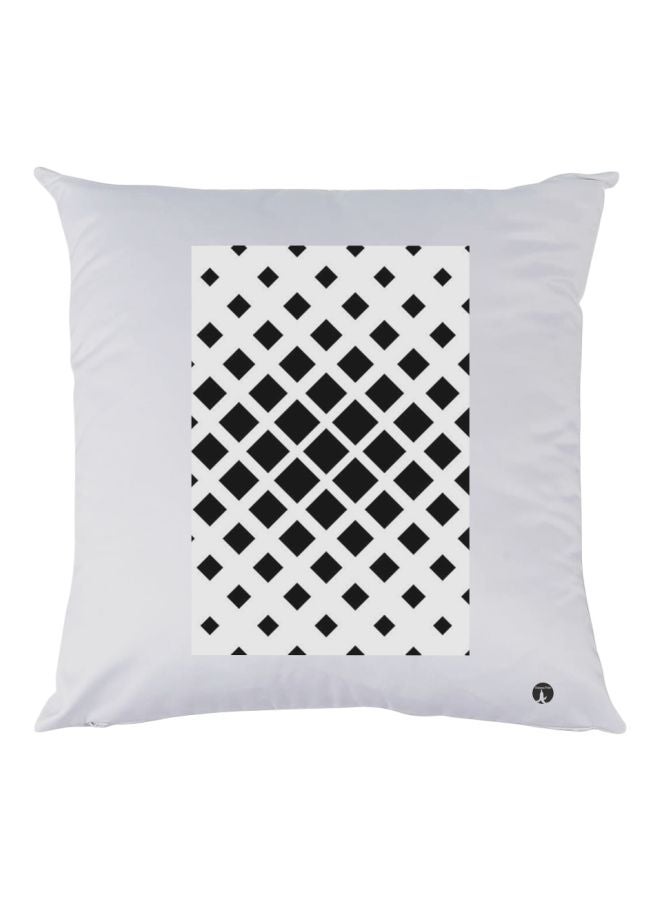 بي بي وسادة مزخرفة بتفاصيل مطبوعة أبيض/ أسود 30x30سم