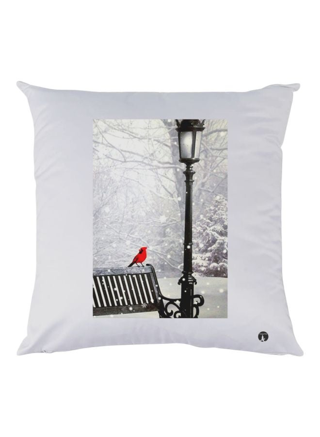 بي بي وسادة ديكور مزينة بطبعة تعبر عن الطبيعة أبيض/أسود/أحمر 30x30سم