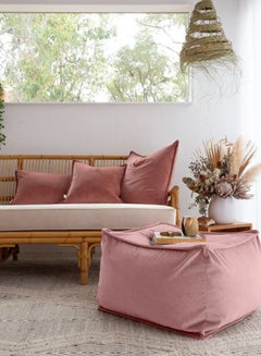 REGAL IN HOUSE Cubic Shaped Floor Pouf Pink 65x65x20cm  - Image 2