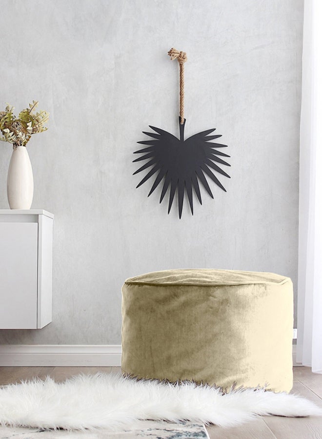 REGAL IN HOUSE - Round Shaped Floor Pouf Beige 60x20cm - Image 1