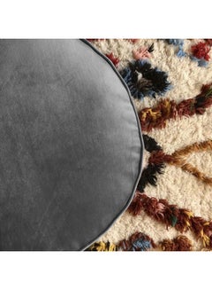 REGAL IN HOUSE Round Shaped Floor Pouf Grey 60x40cm  - Image 3
