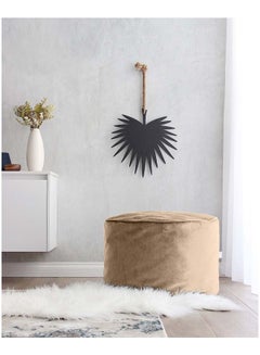 Round Shaped Floor Pouf Beige 60x40cm - v1595434697/N39444827A_2