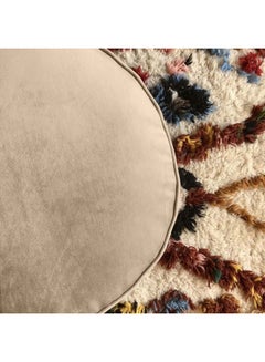 REGAL IN HOUSE Round Shaped Floor Pouf Beige 60x40cm  - Image 3