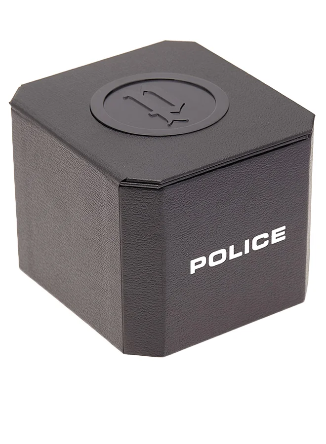 بوليس ساعة يد ديفندر بعقارب وسوار من الجلد طراز P 13400JS-02