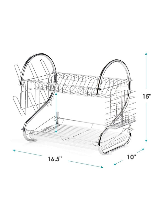 طبق تجفيف الرف فضي / بيج 42 x 24 x 38سم - Image 3
