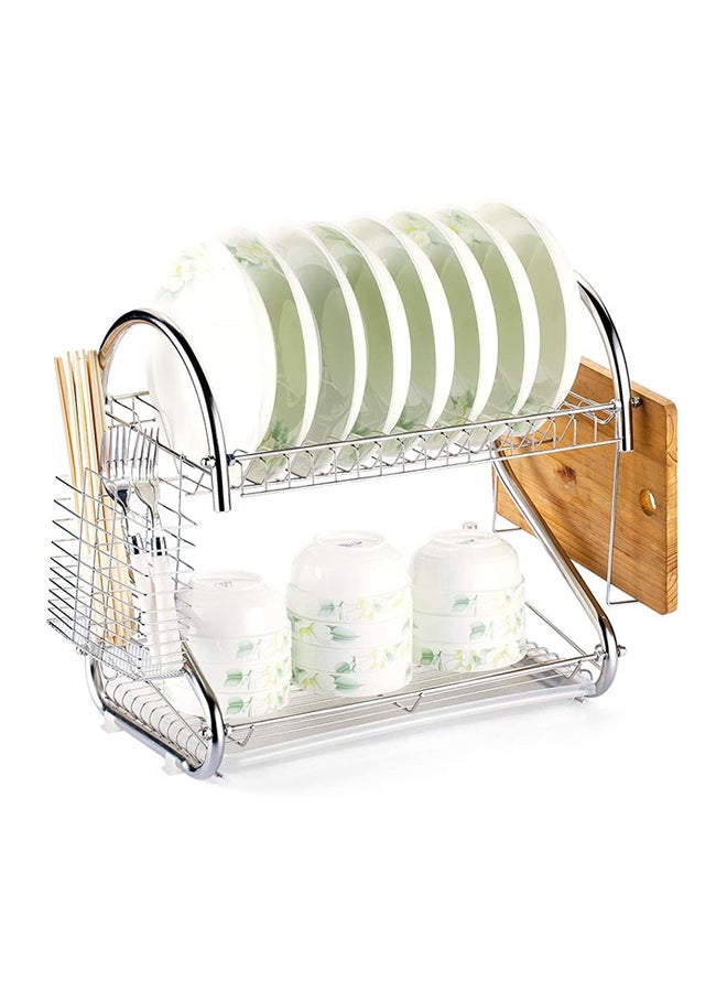 طبق تجفيف الرف فضي / بيج 42 x 24 x 38سم - Image 4