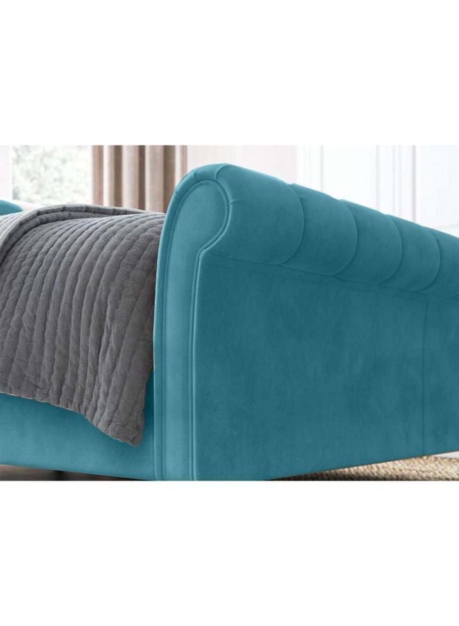 REGAL IN HOUSE Wooden Upholstered Bed Frame Turquoise 215x120x140cm  - Image 4