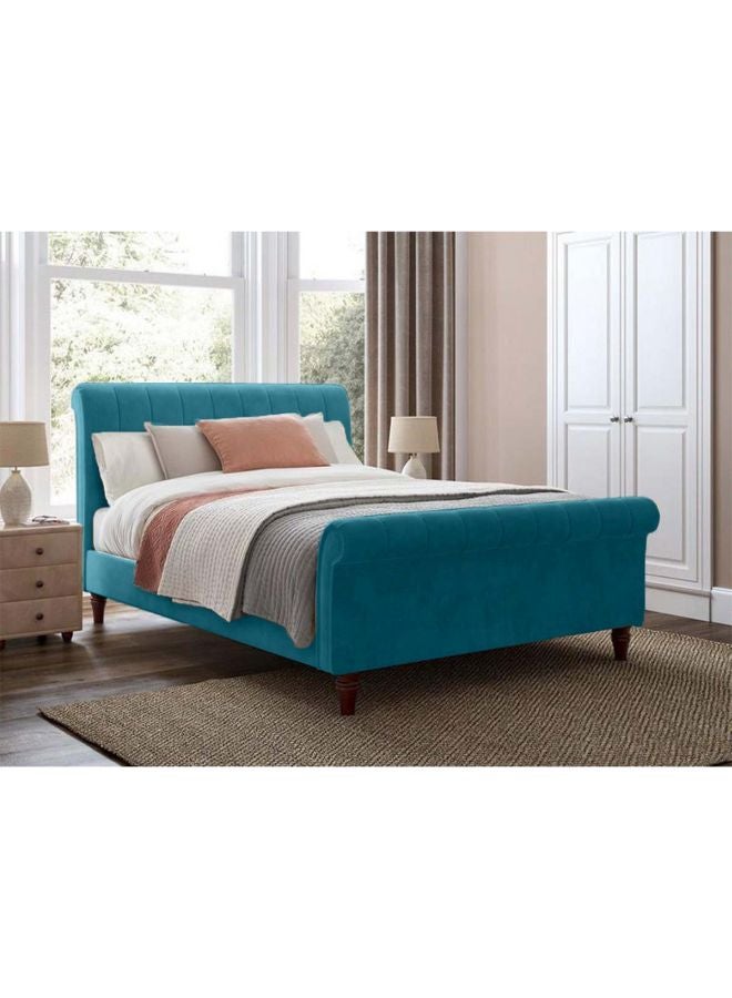 REGAL IN HOUSE Wooden Upholstered Bed Frame Turquoise 215x120x140cm  - Image 5